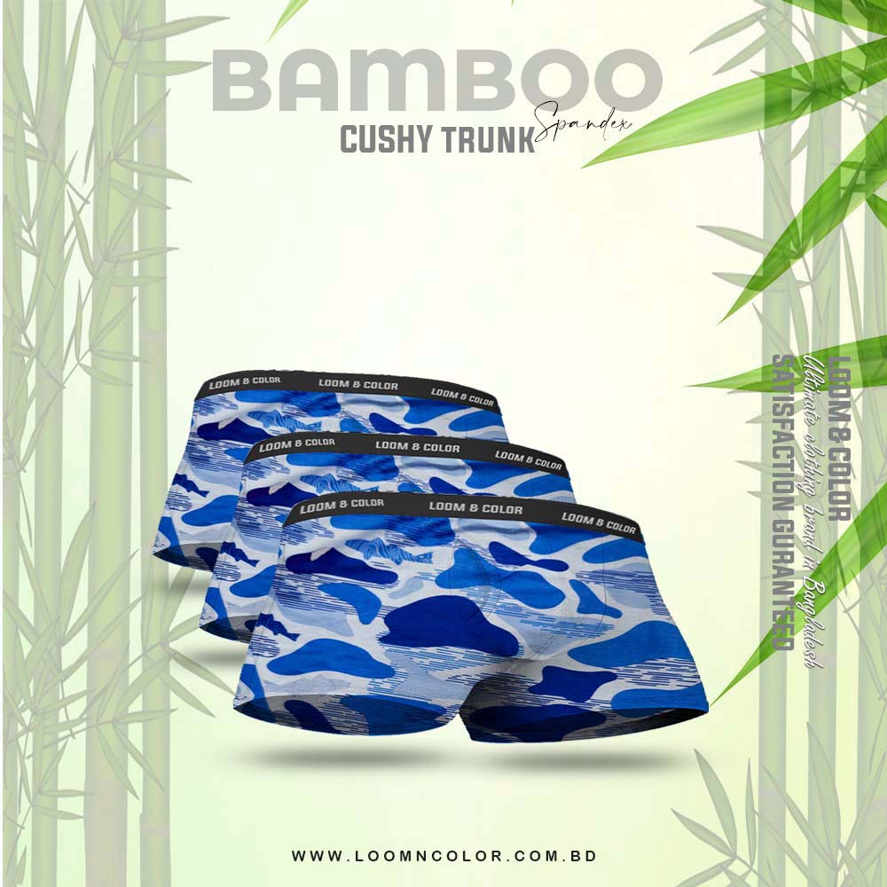 NATURAL BAMBOO VISCOSE 3 PACK TRUNK- FRONT OPEN (DIGITAL PRINT)