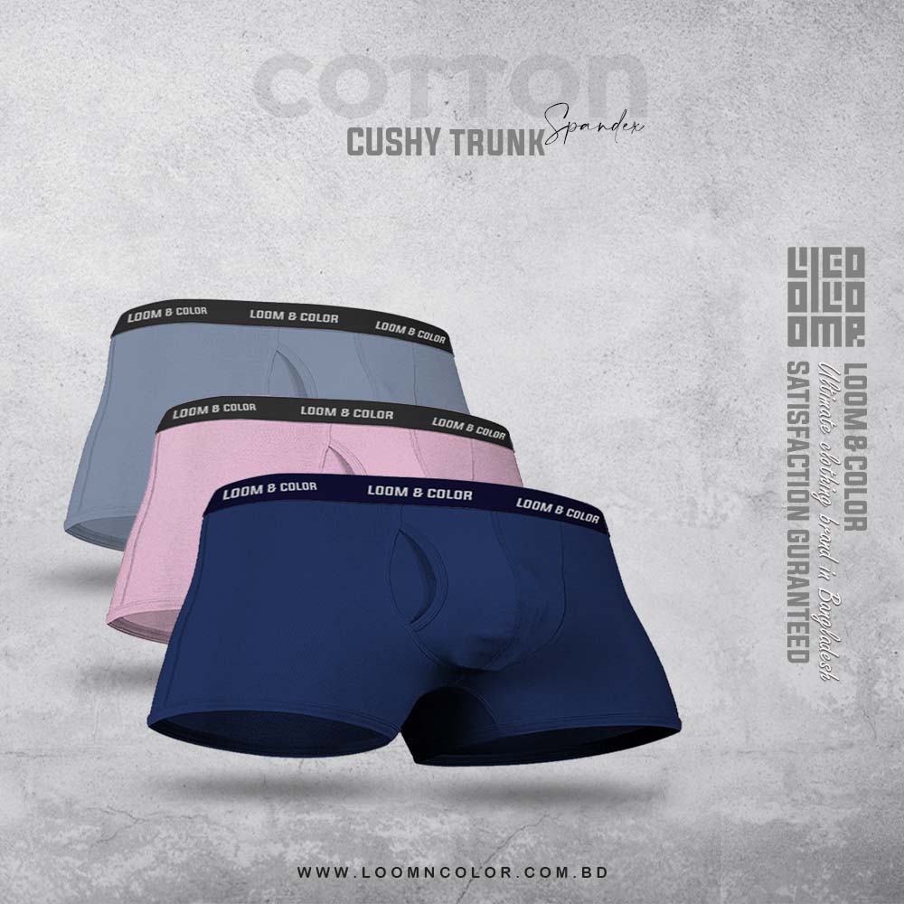 CUSHY TRUNK 3 PACK-FRONT OPEN (NAVY-LTPURPLE-LTBLUE)