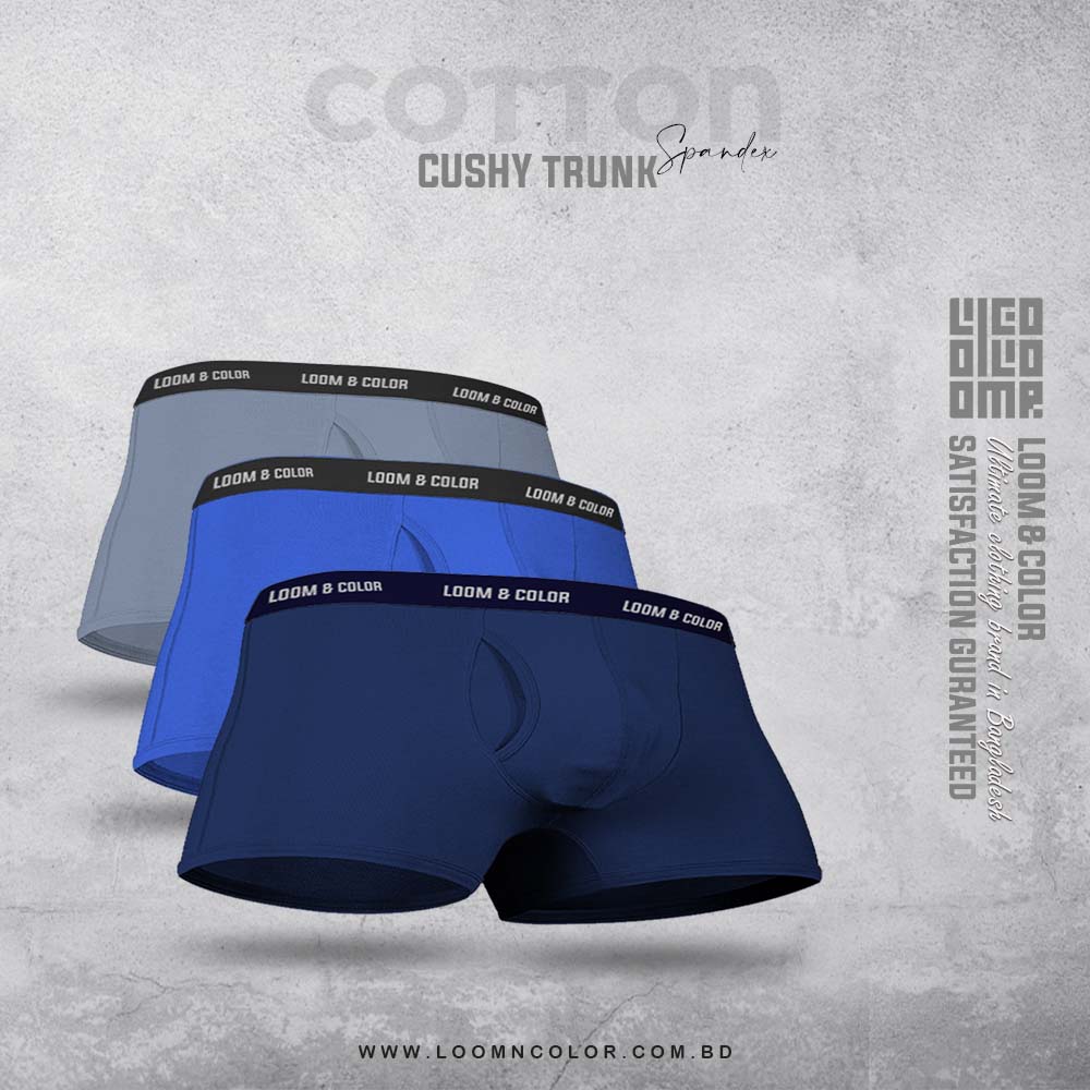 CUSHY TRUNK 3 PACK-FRONT OPEN (NAVY-ROYAL-LTBLUE)