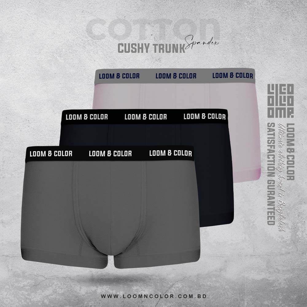 MEN'S CUSHY TRUNK 3 PACK (ANTHRACITE-BLACK-LT PURPLE)