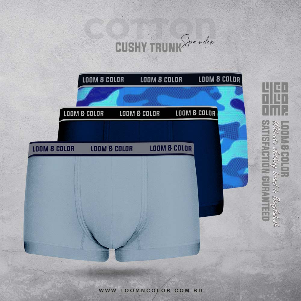 Men's Cushy Trunk 3 pack (Lt. Blue-camouflage-navy)