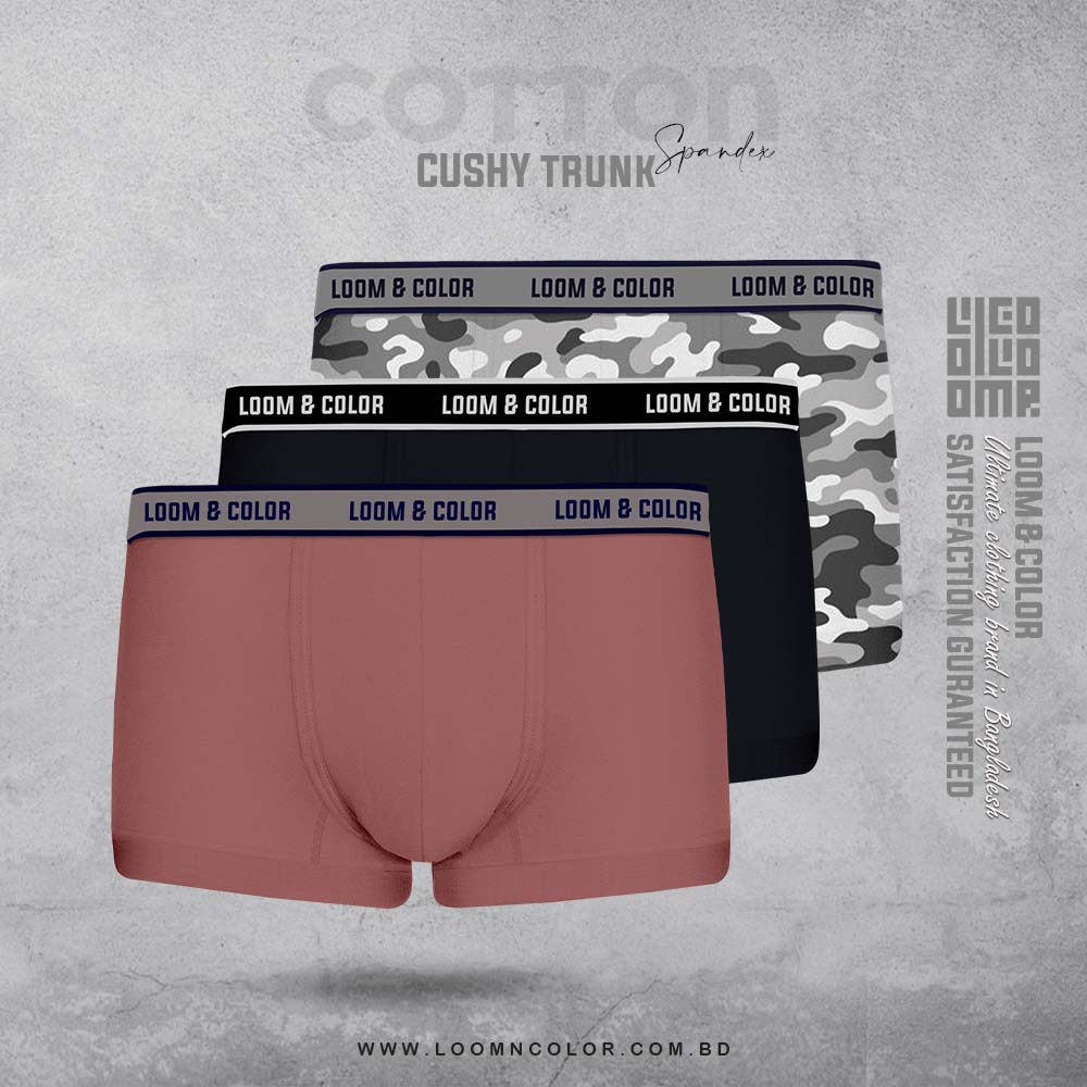 Men's Cushy Trunk 3 Pack-Burgundy combo