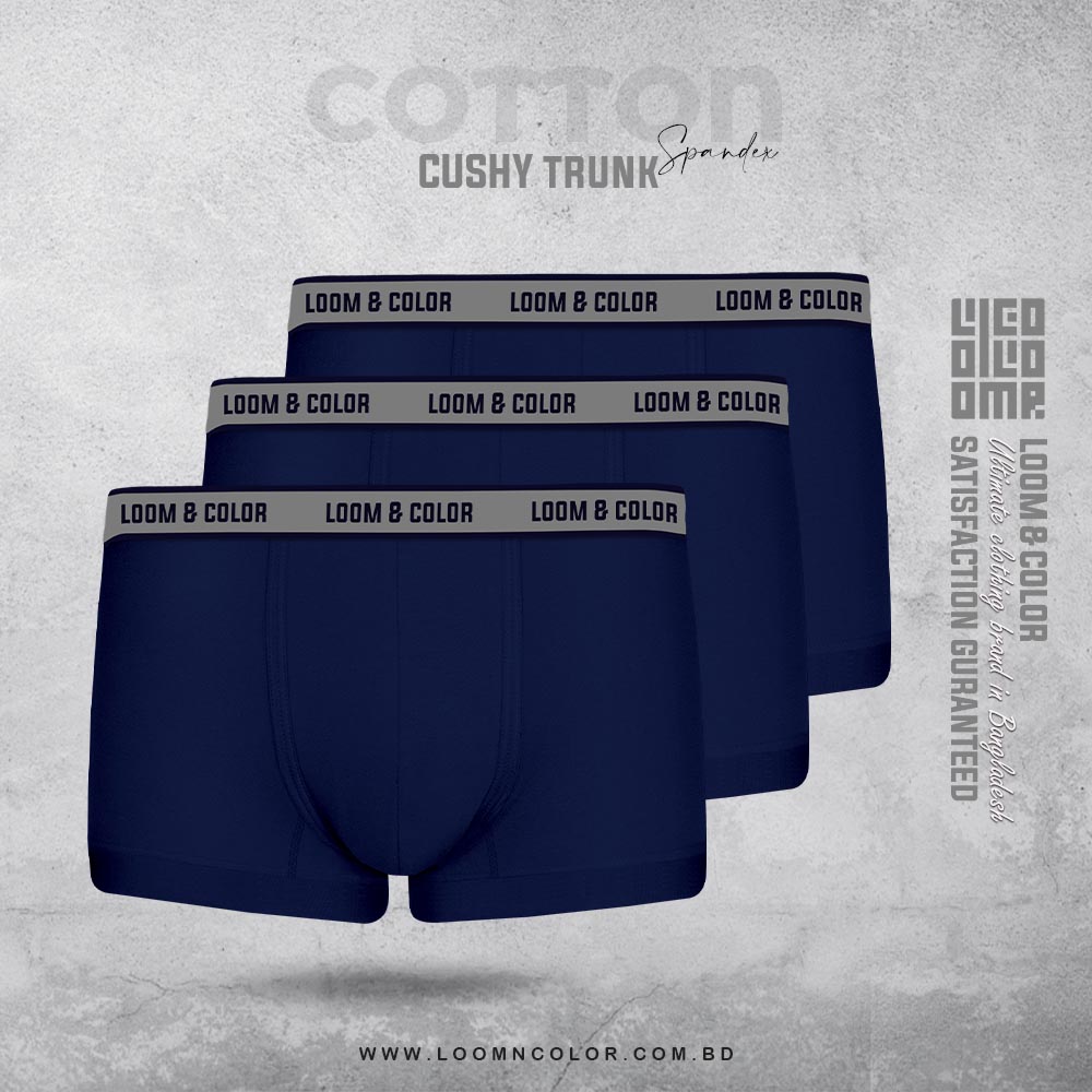 Men's Cushy Trunk 3 Pack-Navy