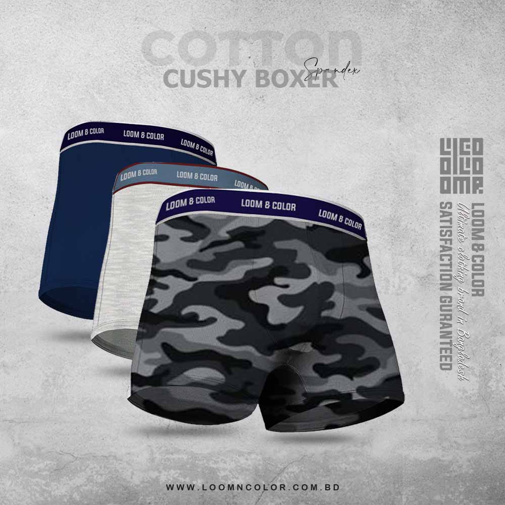 PREMIUM BOXER 3 PACK-(ARMY-GREYMEL-NAVY)