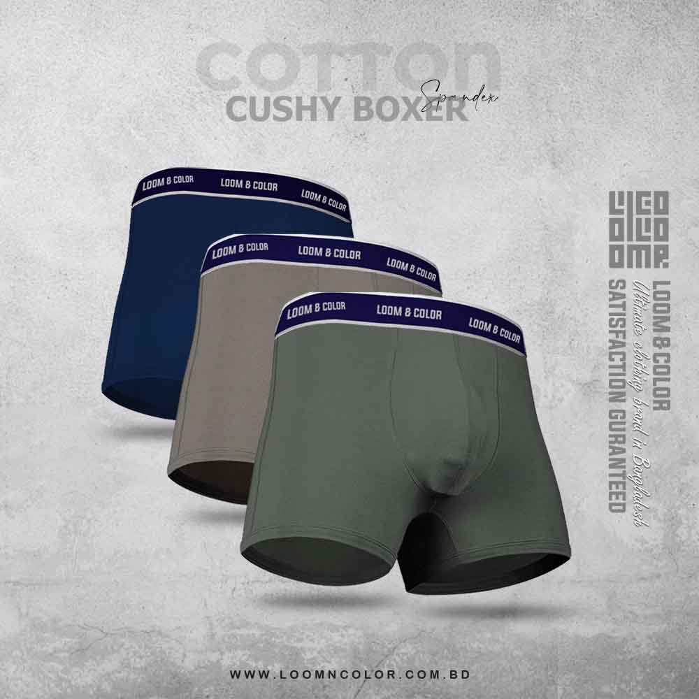 PREMIUM BOXER 3 PACK-(DKGREY-SAND-NAVY)